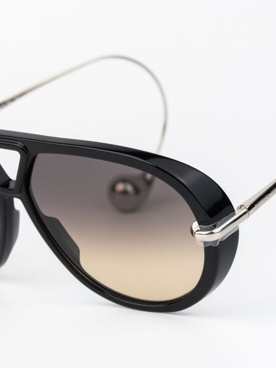 Bottega Veneta Women Sunglasses Black Silver Brown Gradient BV1273S 010